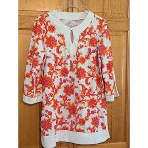 CABANA LIFE XL Tunic Coral Floral Beach Dress Cover-up
